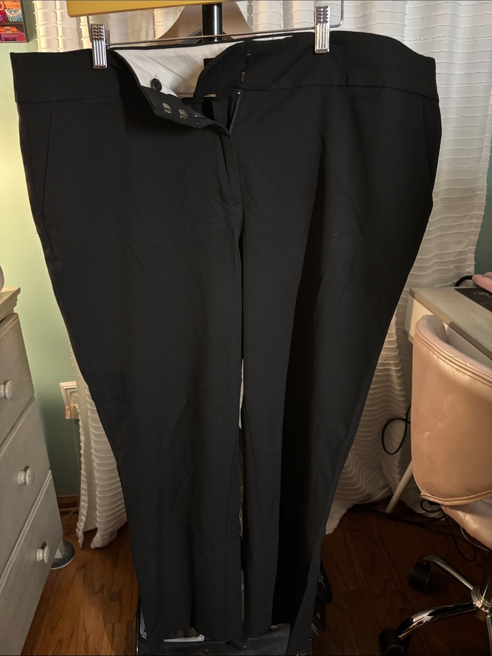 Ann Taylor LOFT Black Straight-Leg Dress Trousers